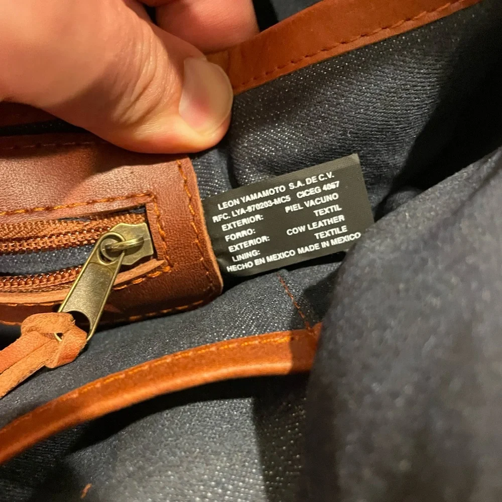 YAMAMOTO Leather briefcase Handmade in Mexico artisan brown cow hide